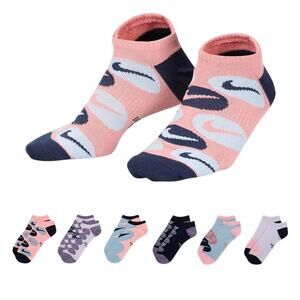 Nike Everyday Lightweight Training No Show Multicolored Socks 6 Pairs Size M